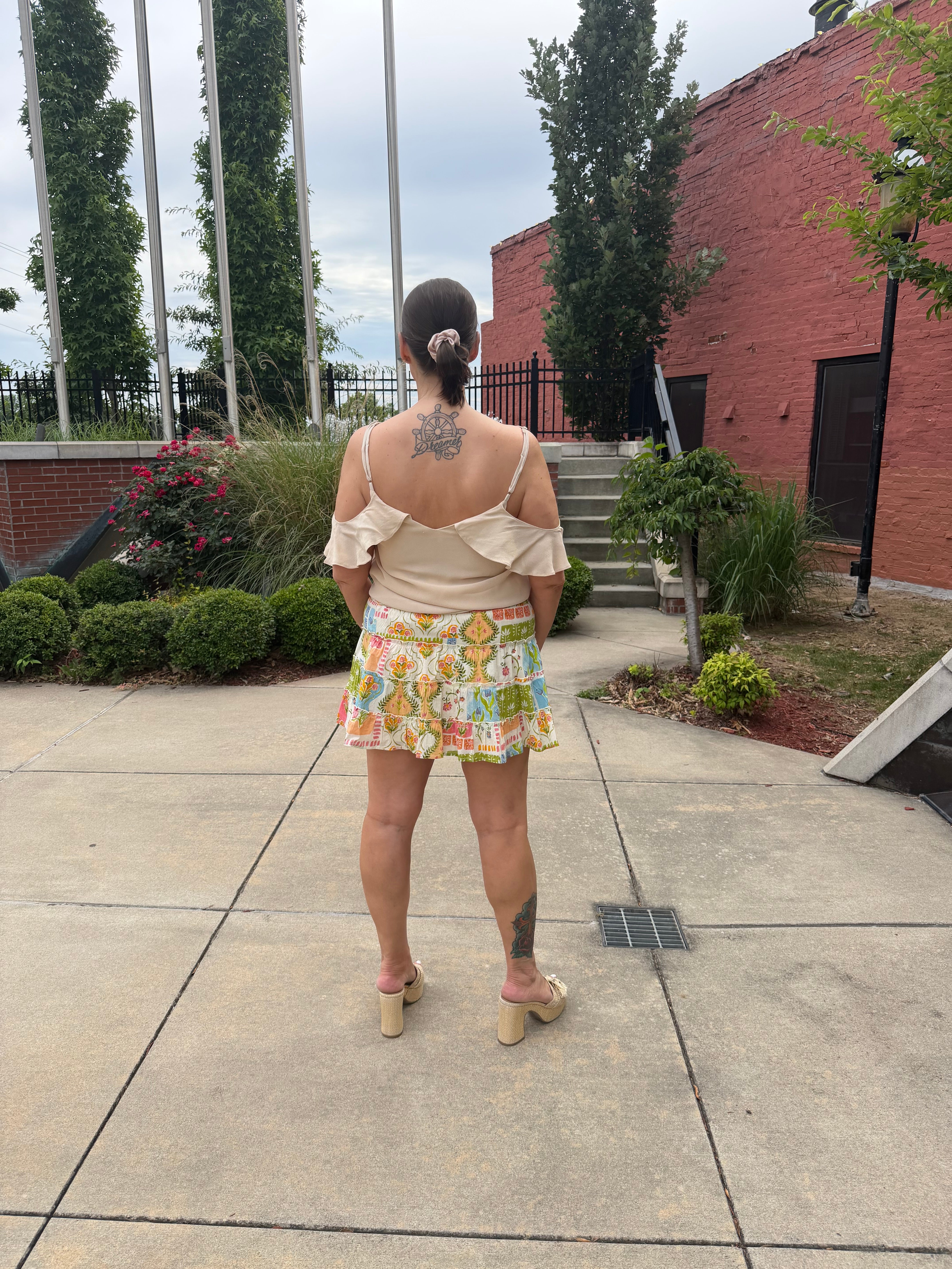 Back view of the Sunday Stroll mini skirt