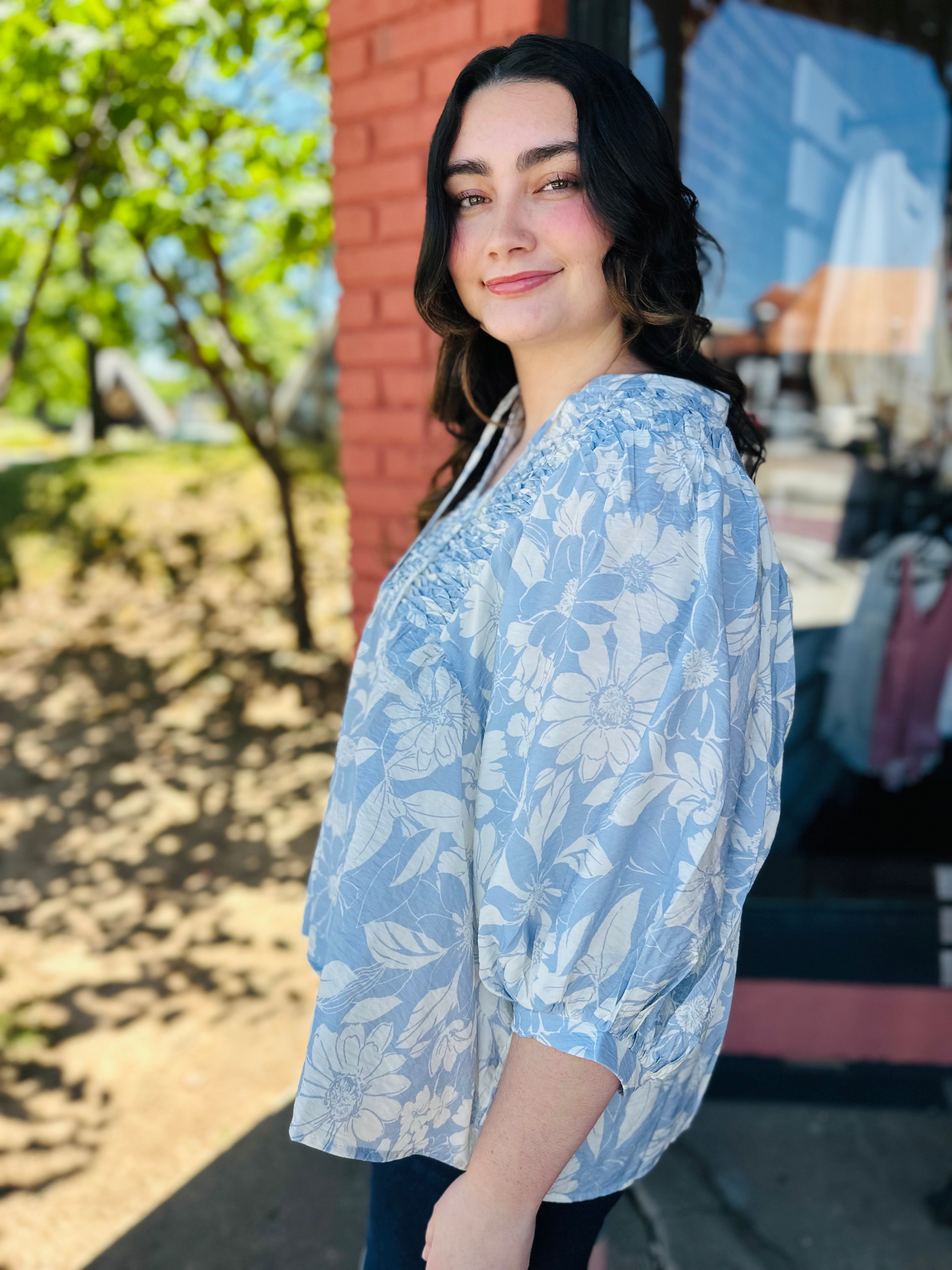Linda's Floral Blouse