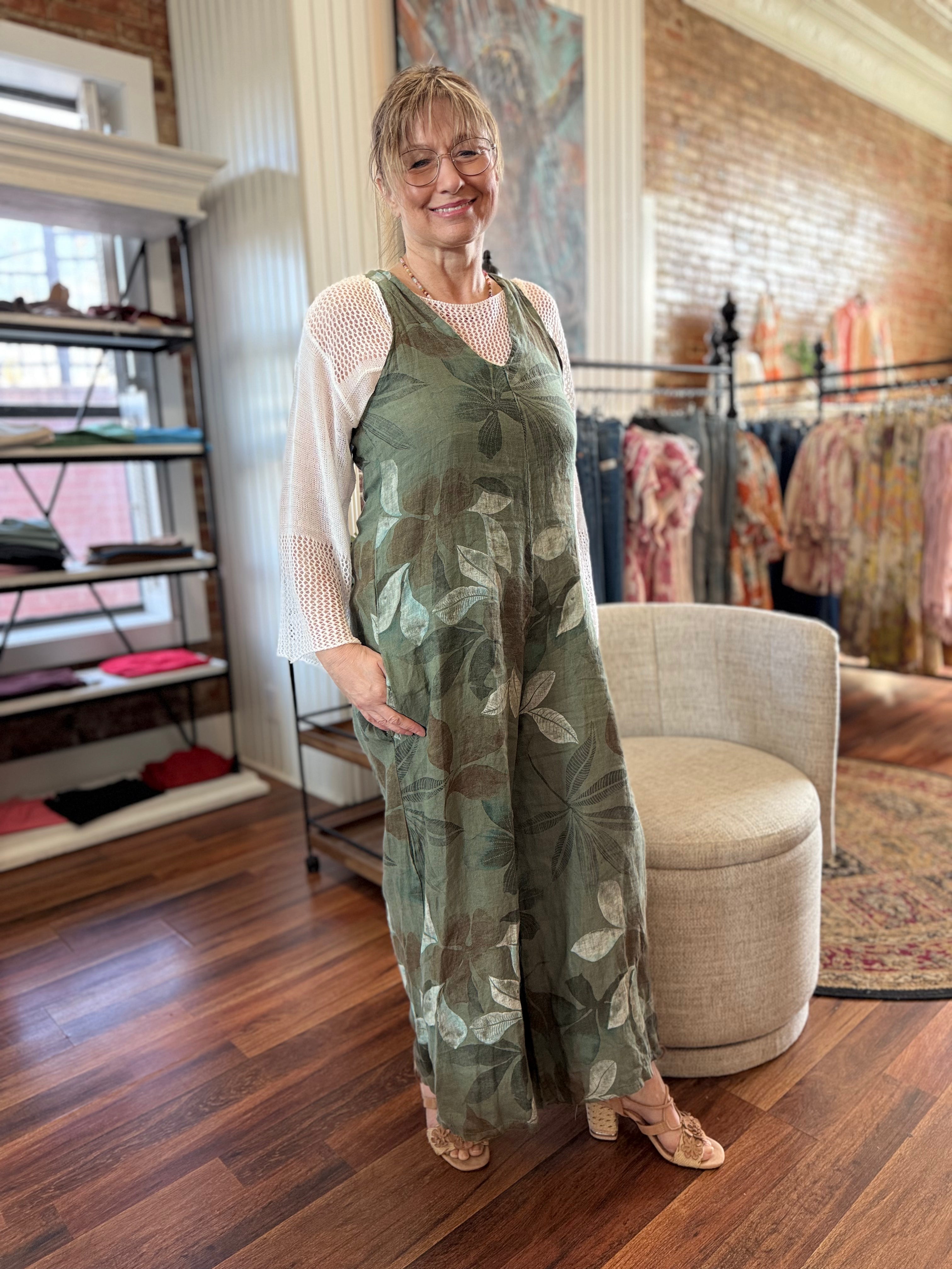 The Tuscany Linen Romper