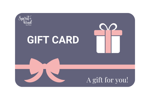 Gift card with pink bow and gift icon on a blue background