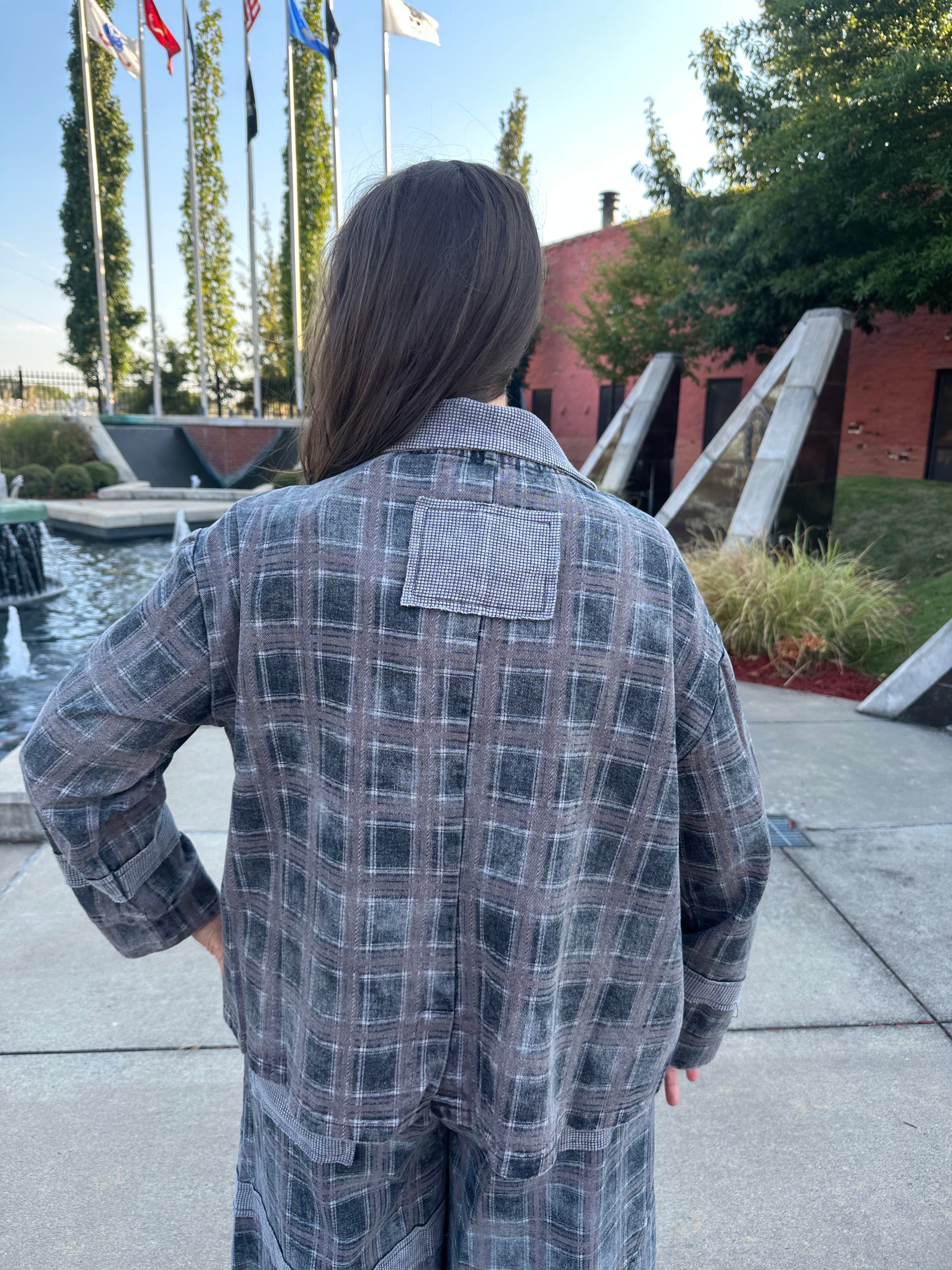 The Celestine Jacket — Black Plaid