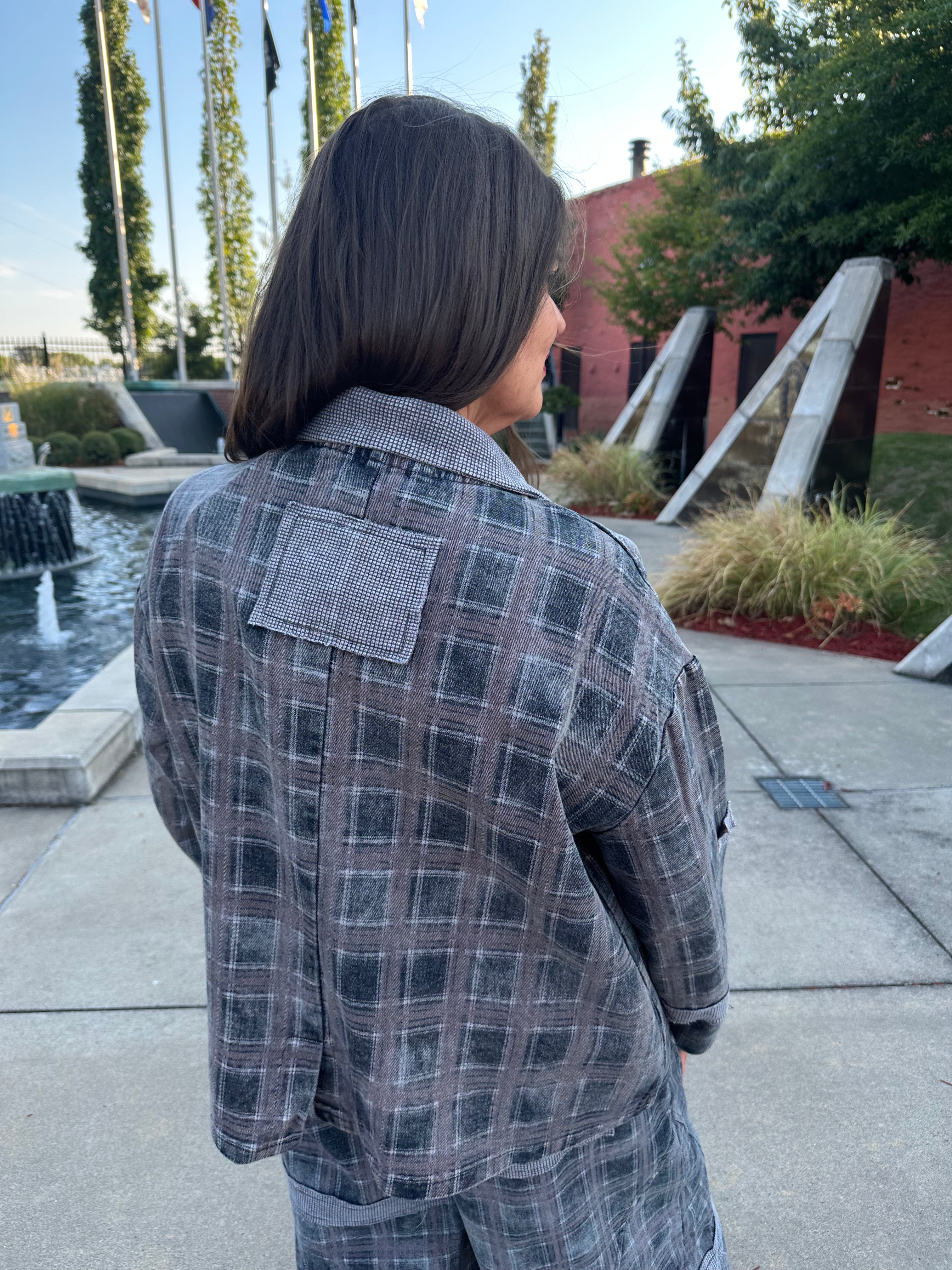 The Celestine Jacket — Black Plaid