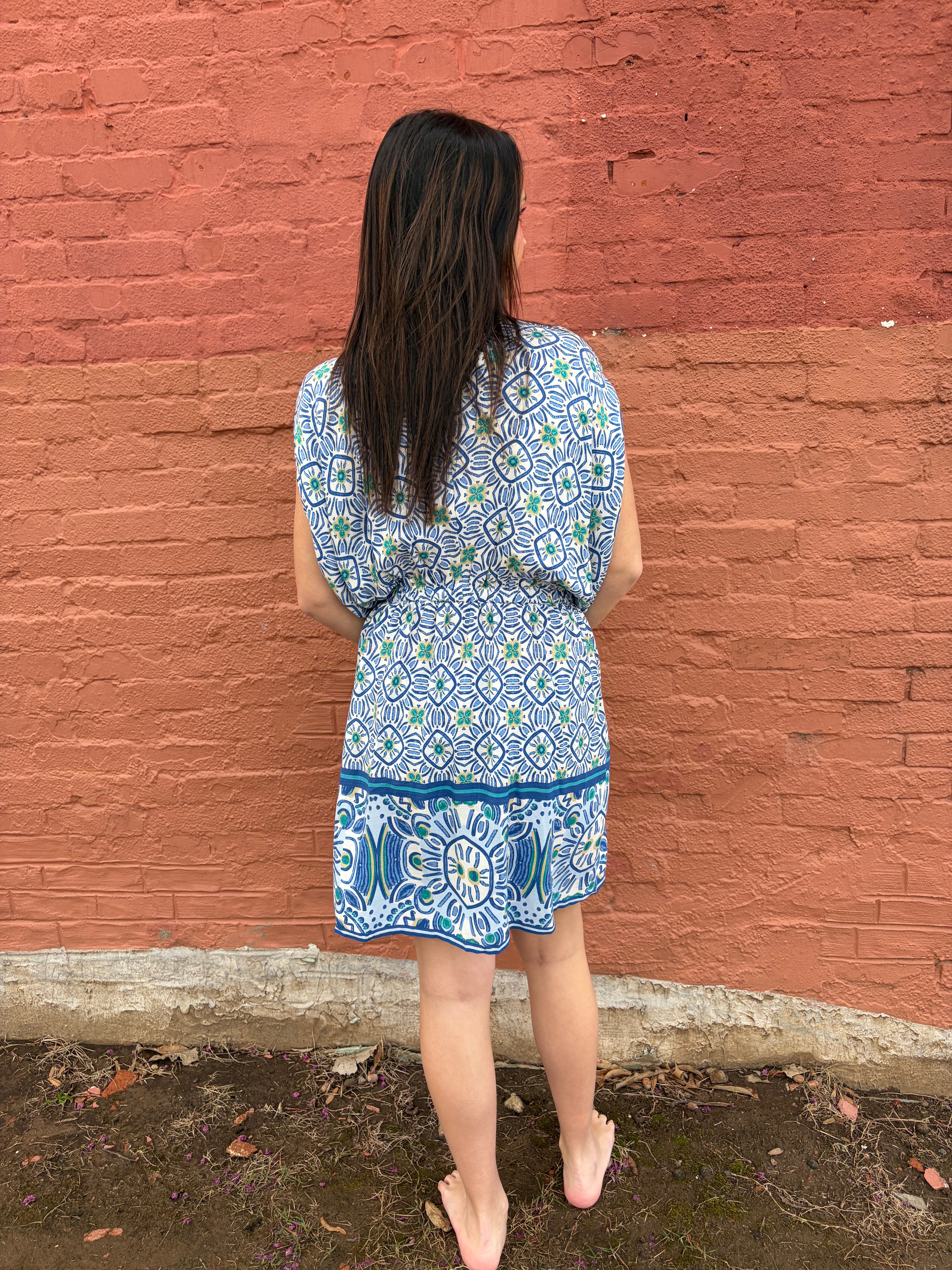 Back view of the Blue Hayden Dress