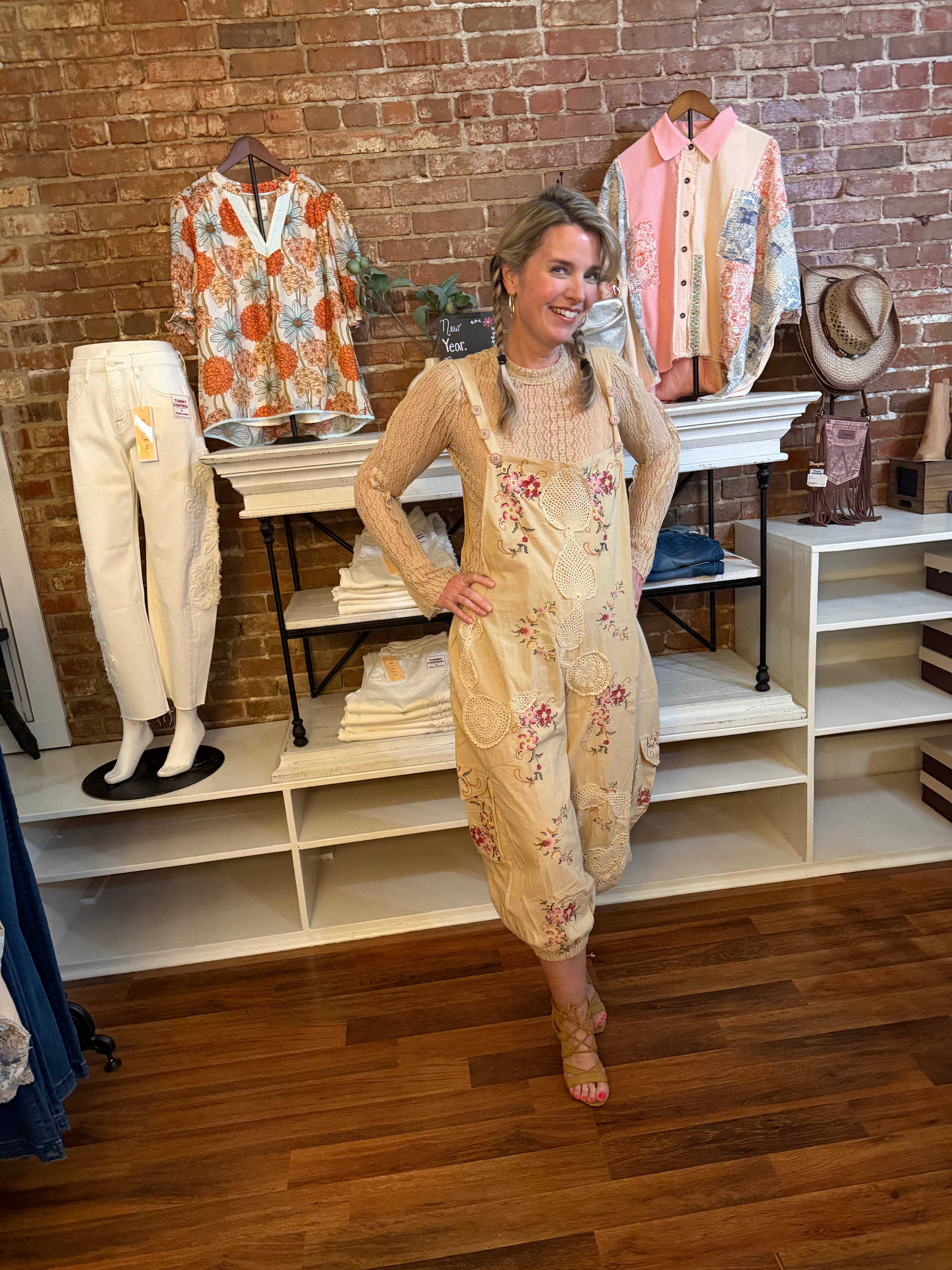 The Gypsy Soul Overalls - adjustable straps with 3-button positioning detail