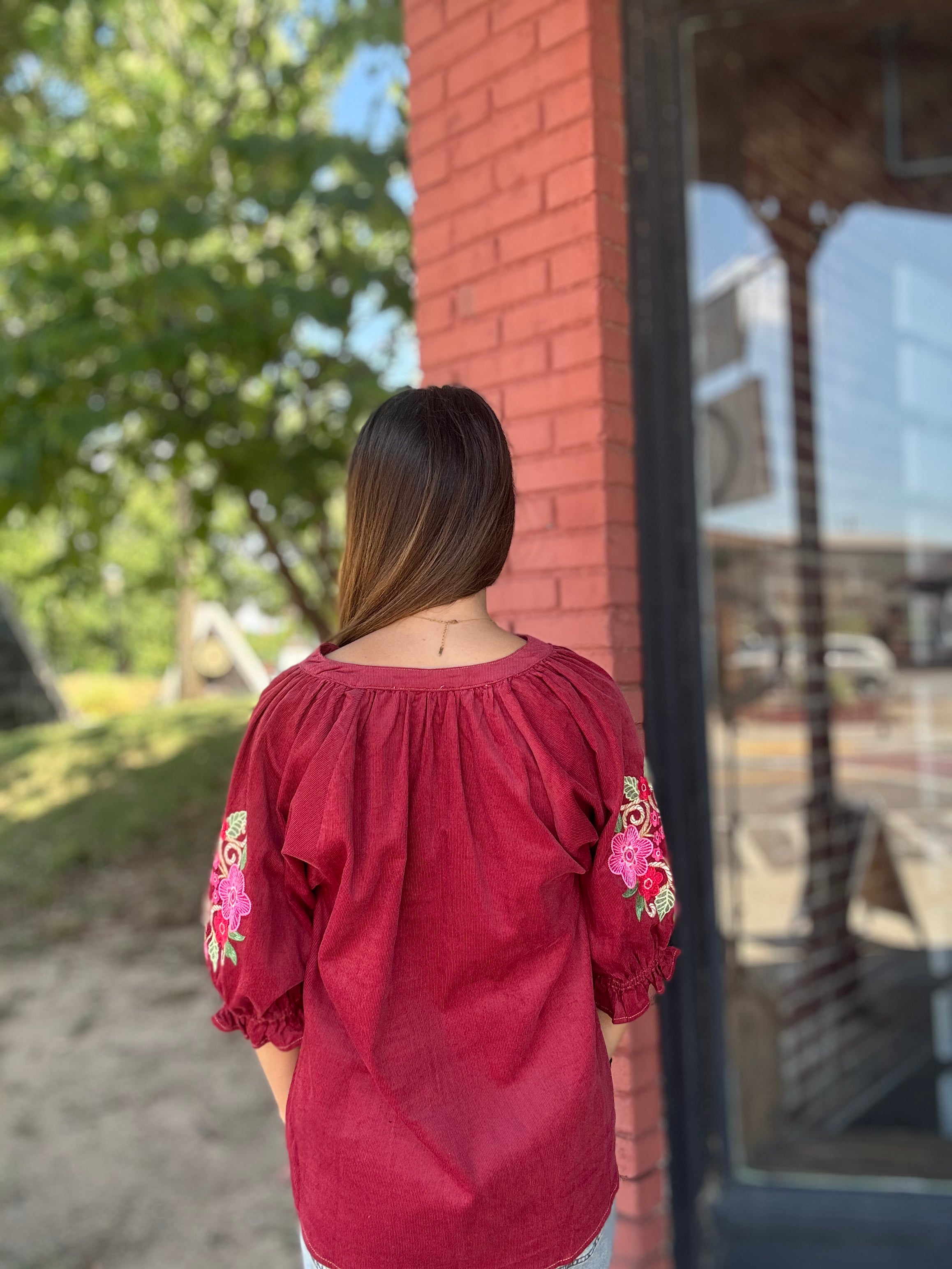 Harvest Bloom Corduroy Top