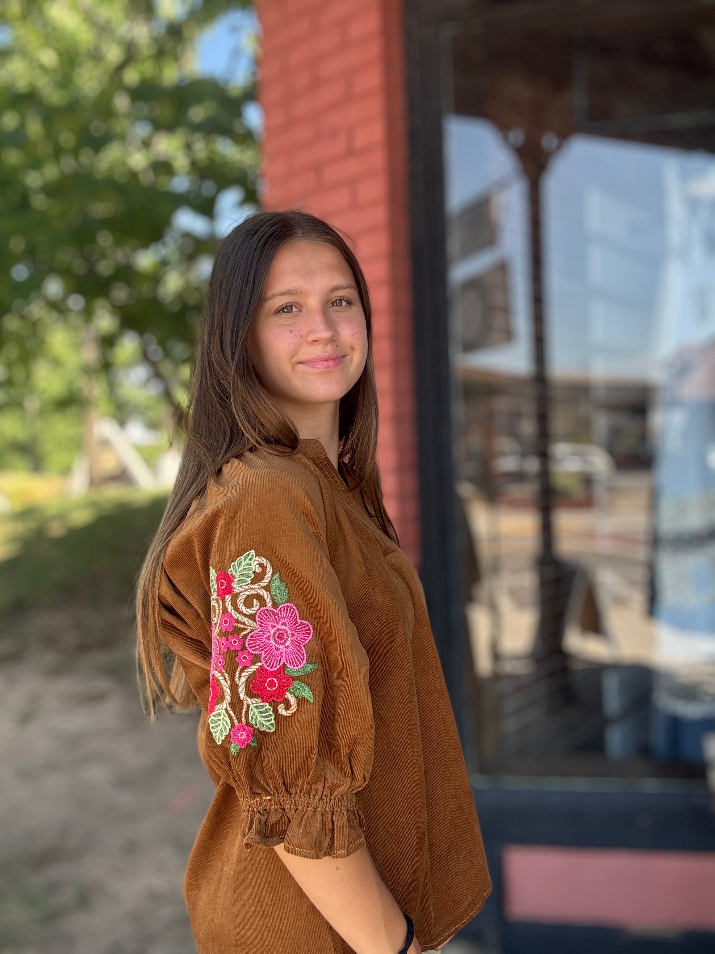 Harvest Bloom Corduroy Top