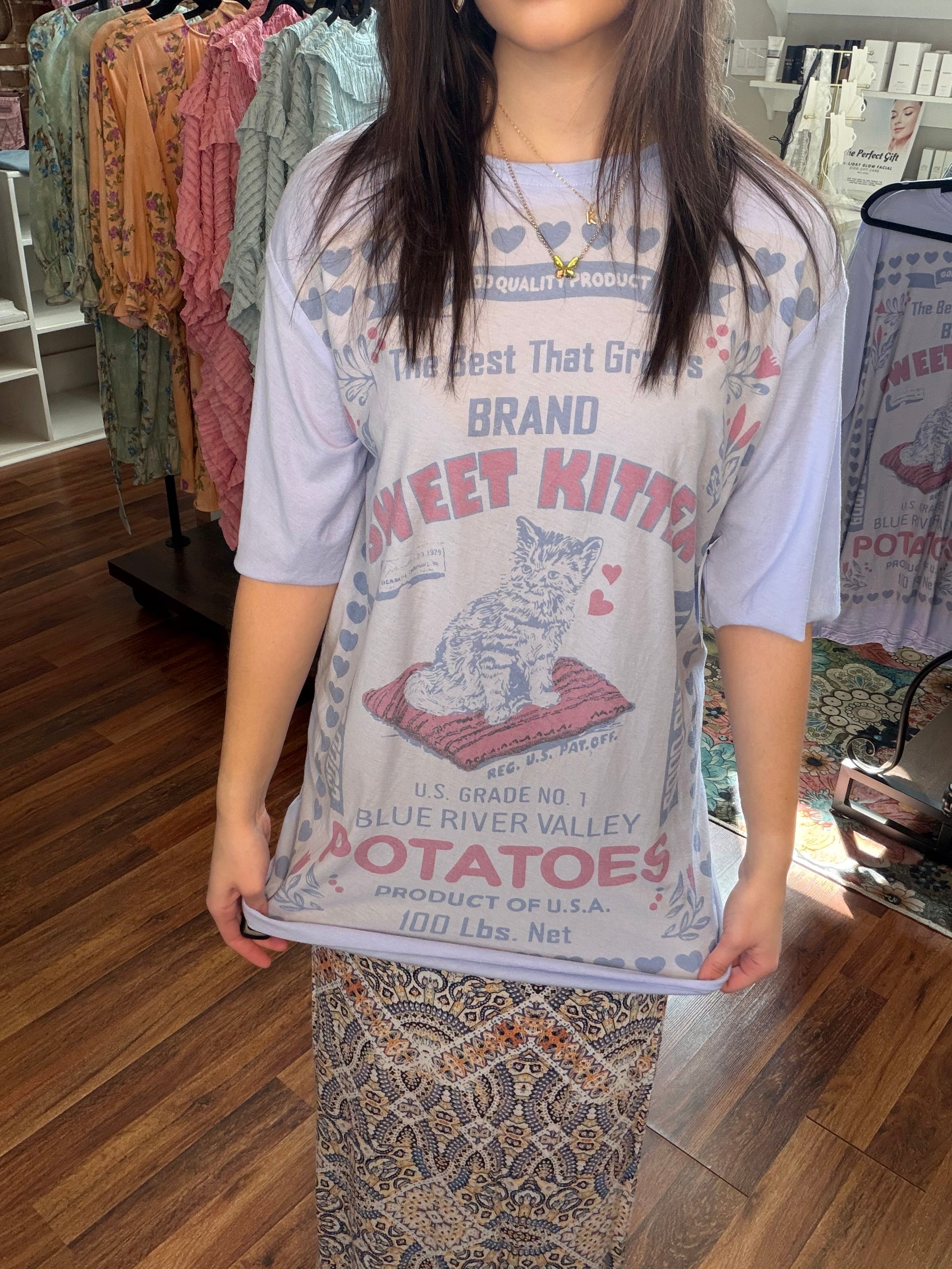 Sweet Kitten Oversized Tee
