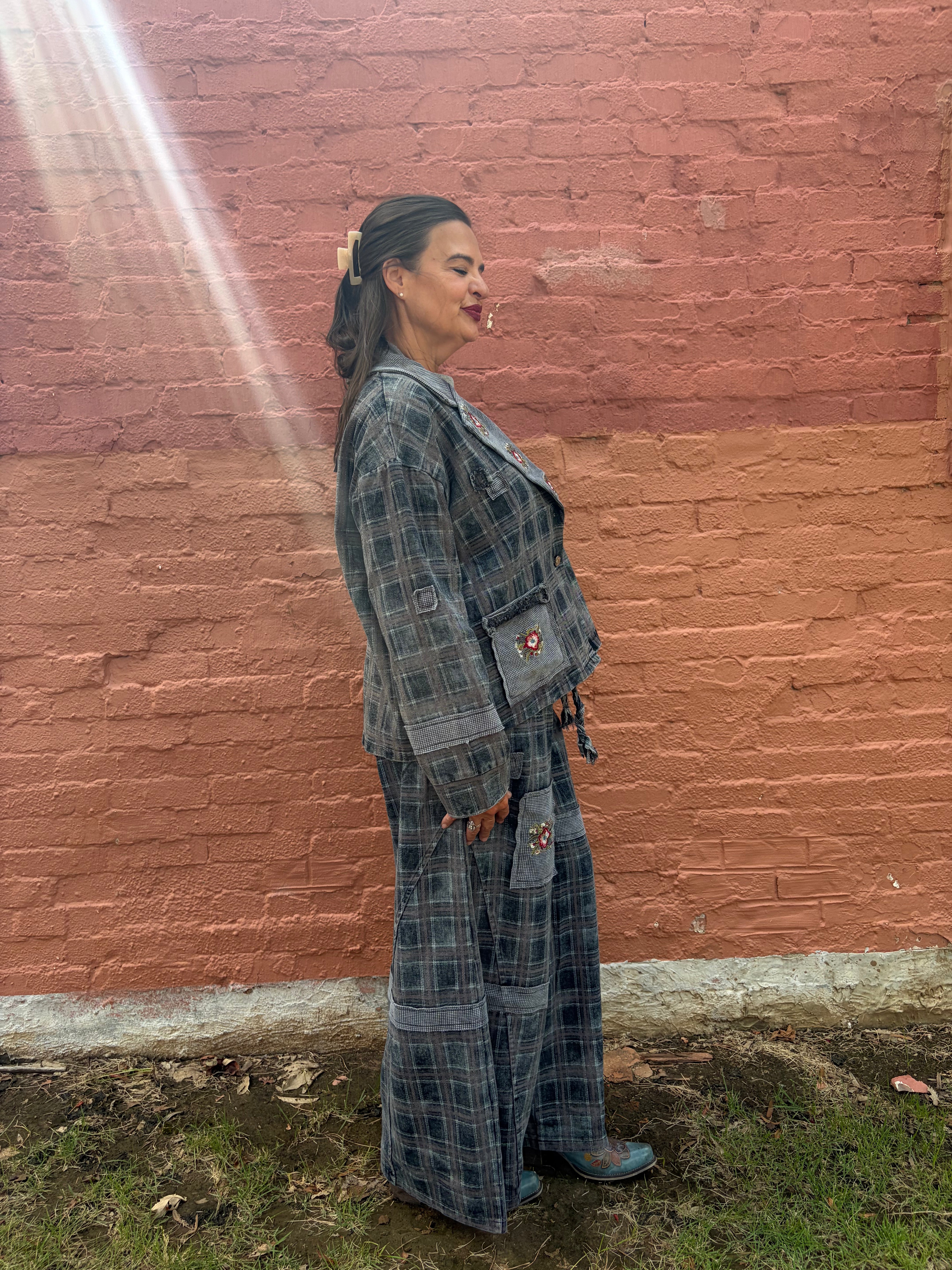 The Celestine Pant — Black Plaid