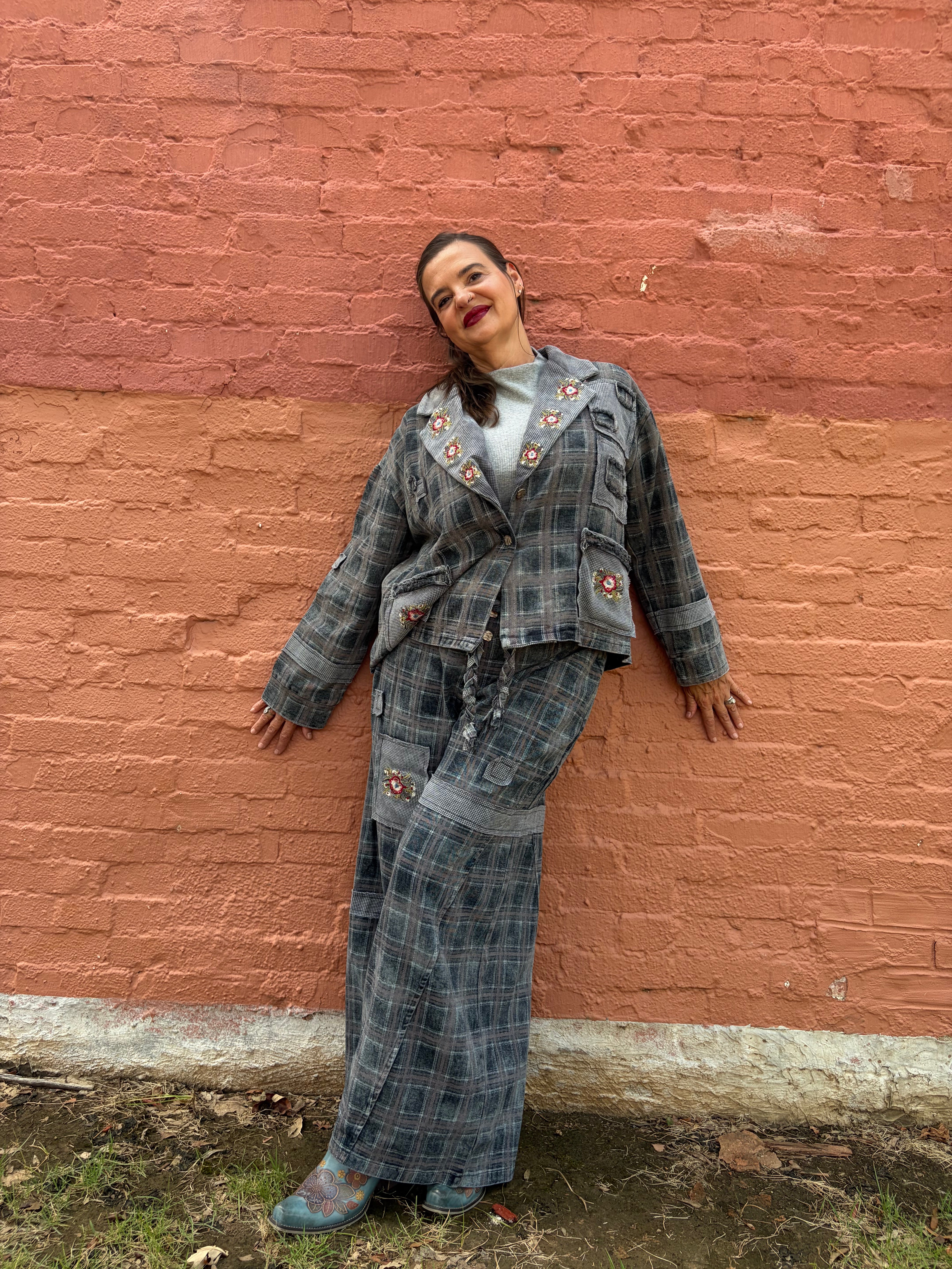 The Celestine Pant — Black Plaid