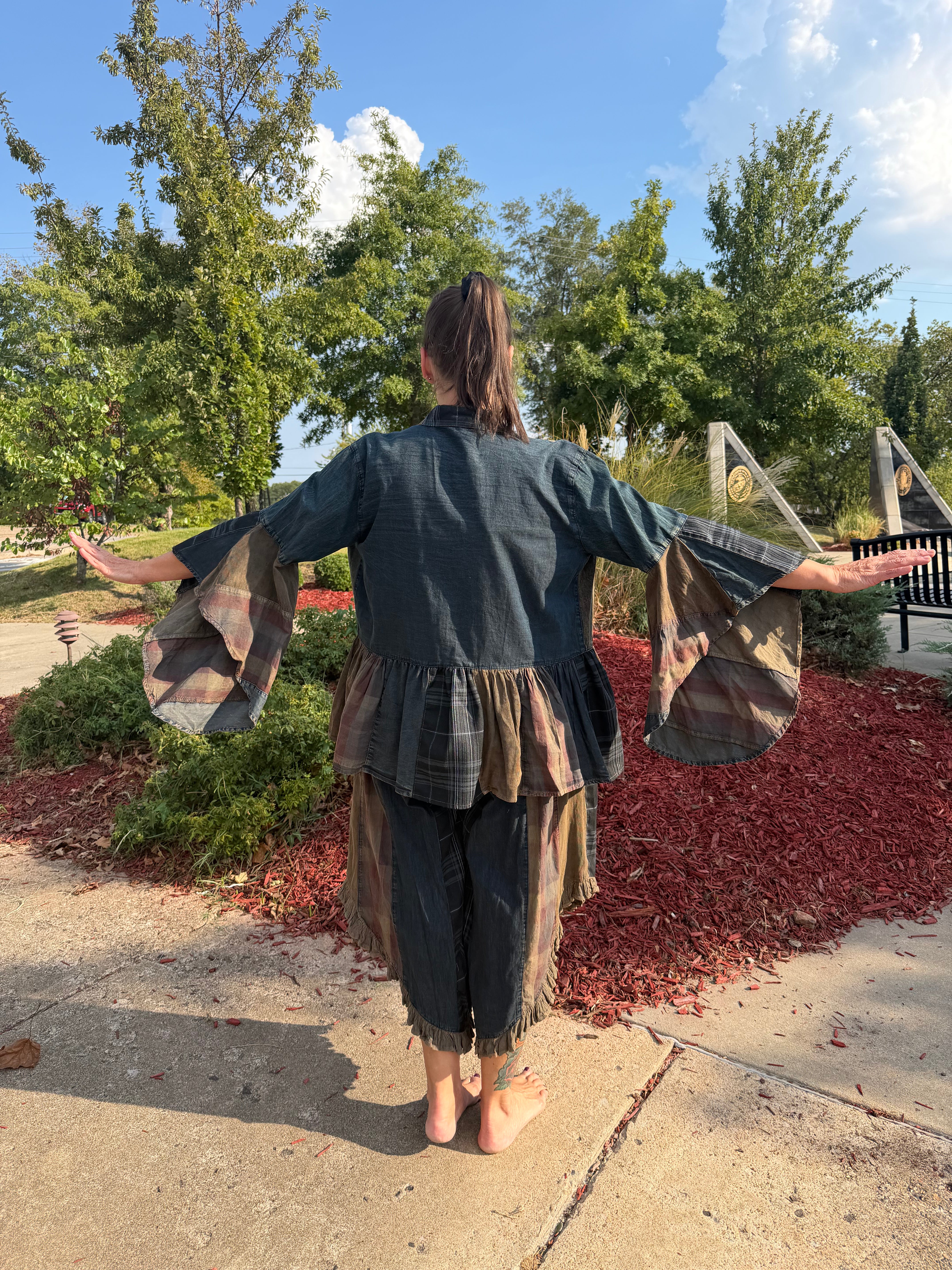 Dakota Plaid & Denim Kimono