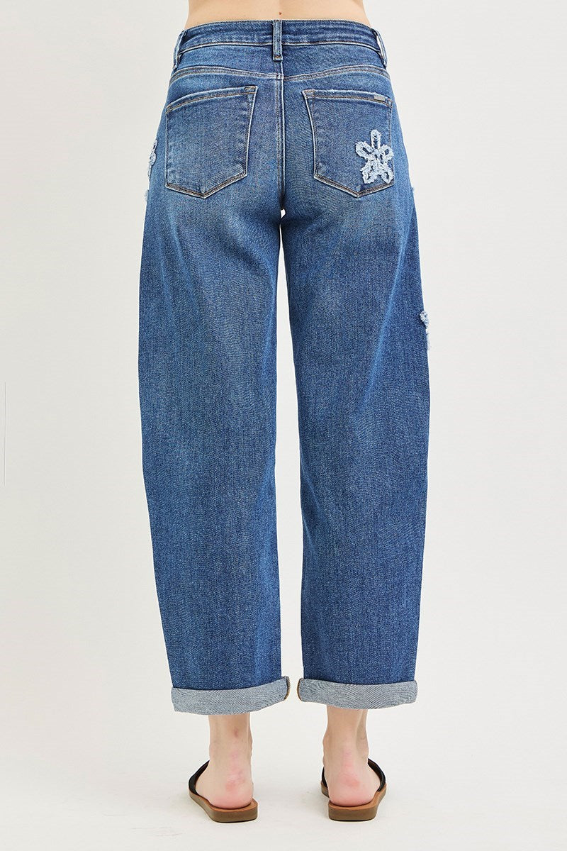 The Flora Cropped Barrel Jean PLUS