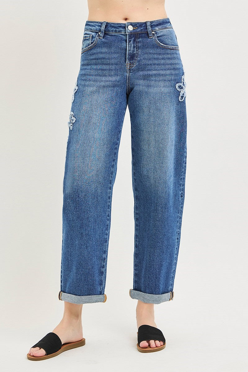 The Flora Cropped Barrel Jean PLUS