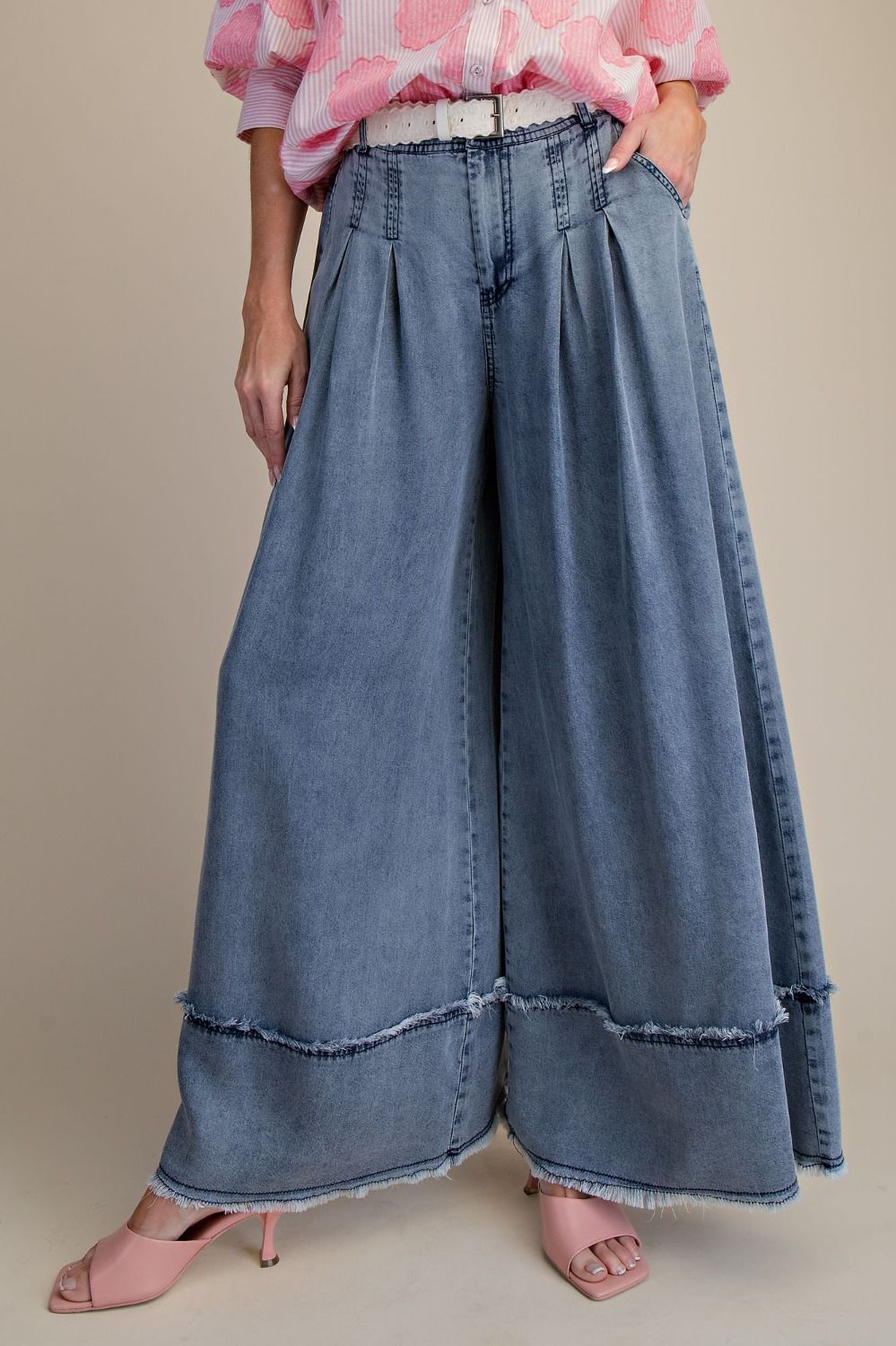 The Jezreal Freyed Hem Chambray Pants