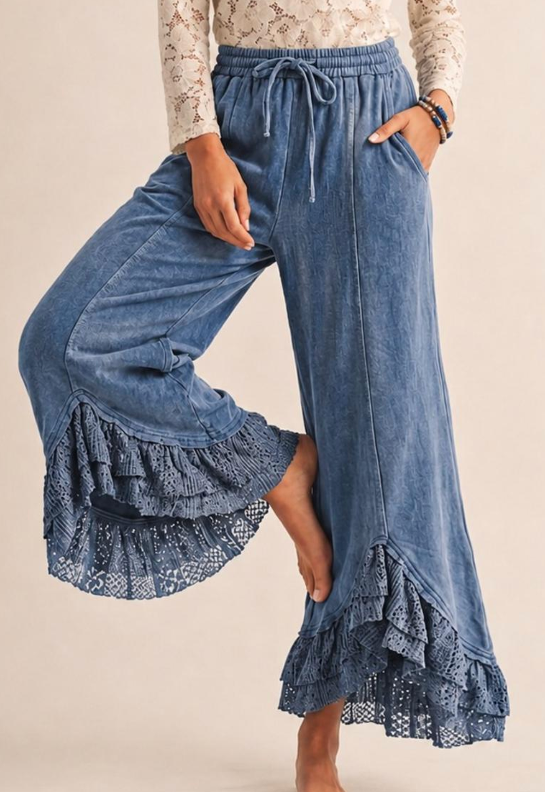 Romantic Lace Mineral Wash Pants