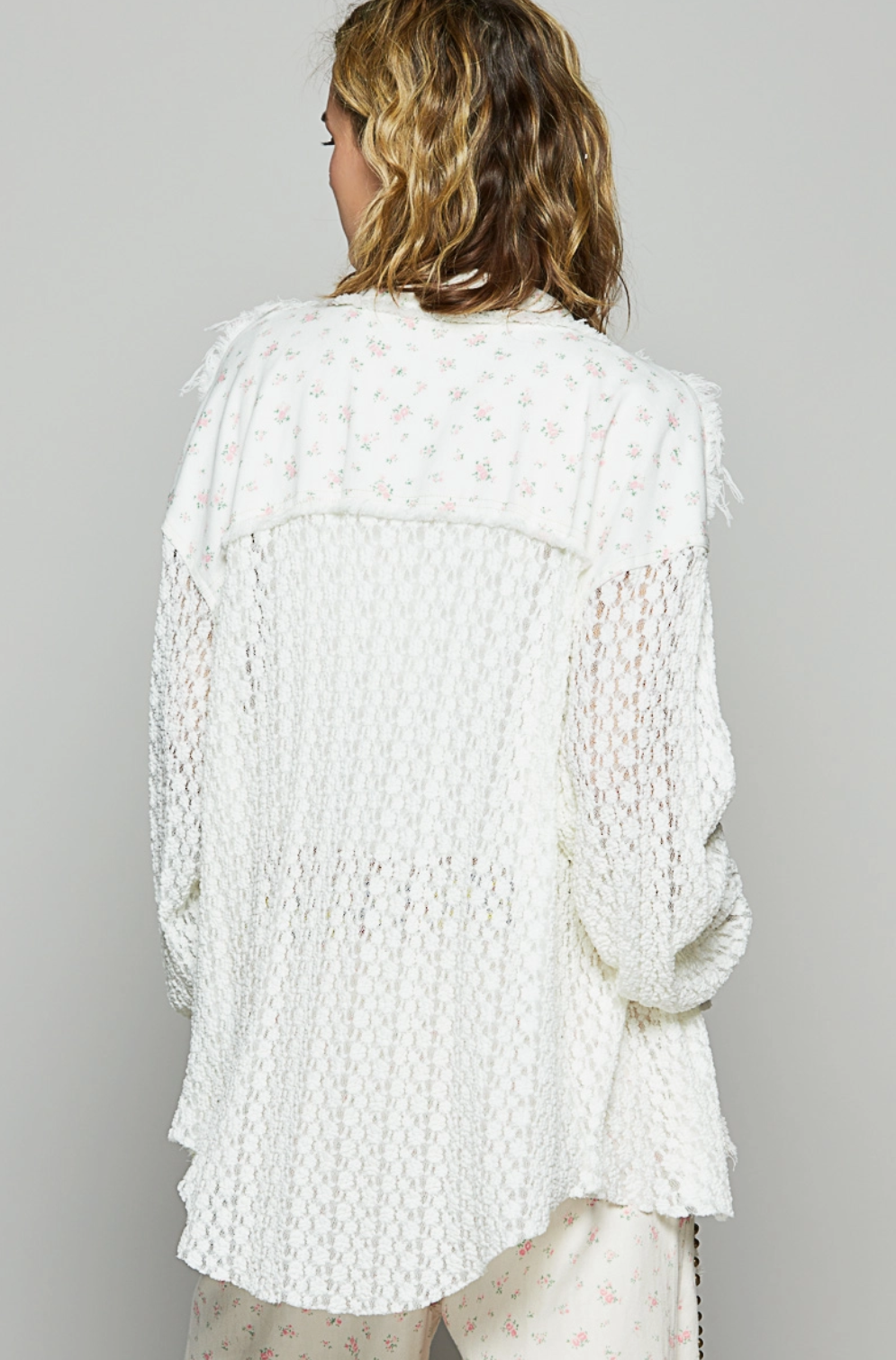 Long Sleeve Contrast Woven Chambray Cotton Shirt SMT2724