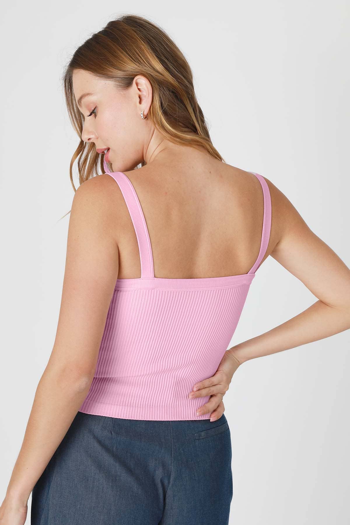 Square Neck Ribbed Crop Top