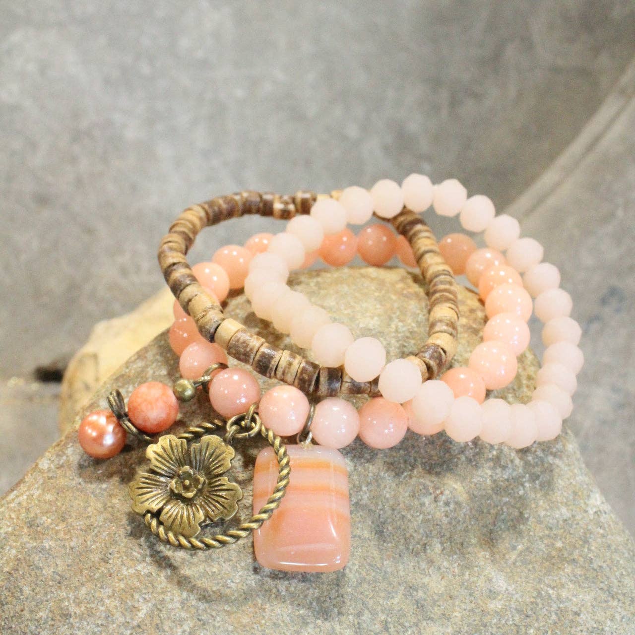 Fresh Spray Of Blush Bracelet Set