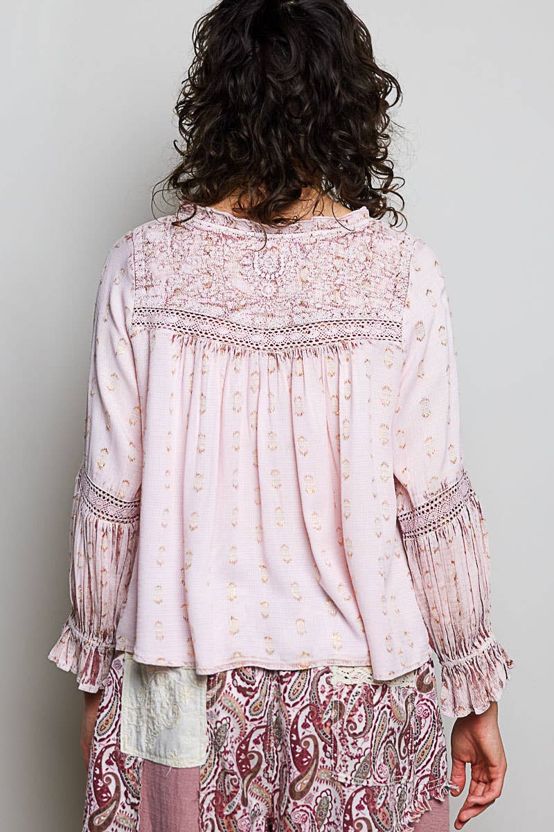Grace Lace Ruffle Blouse
