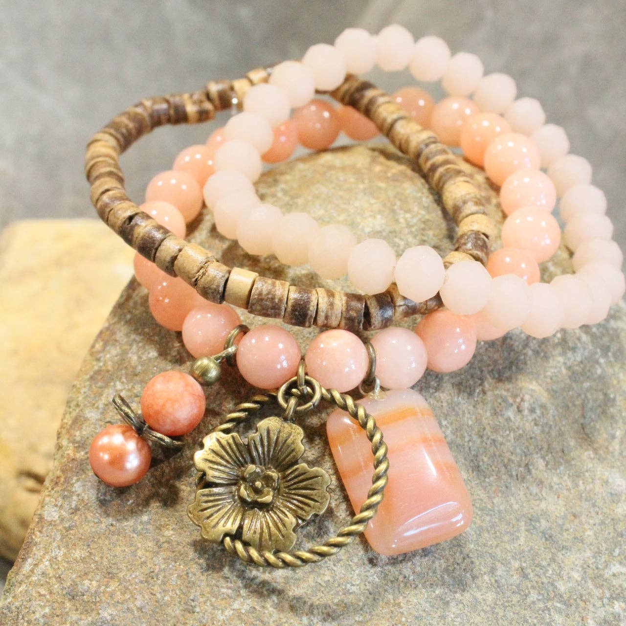 Fresh Spray Of Blush Bracelet Set