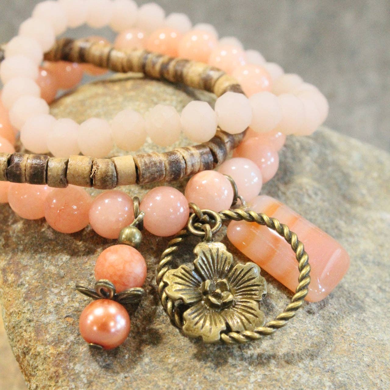 Fresh Spray Of Blush Bracelet Set