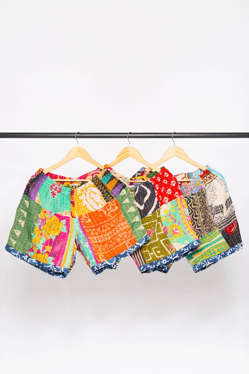 Kantha Patchwork Shorts