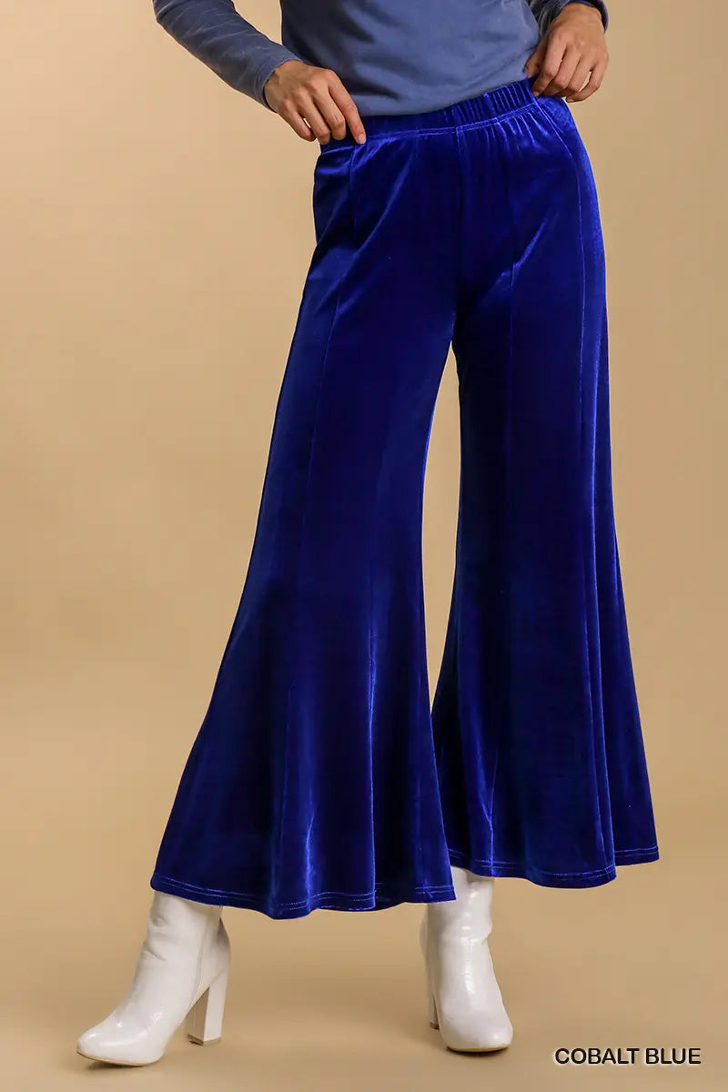 Wide-Leg Velvet Flare Pant