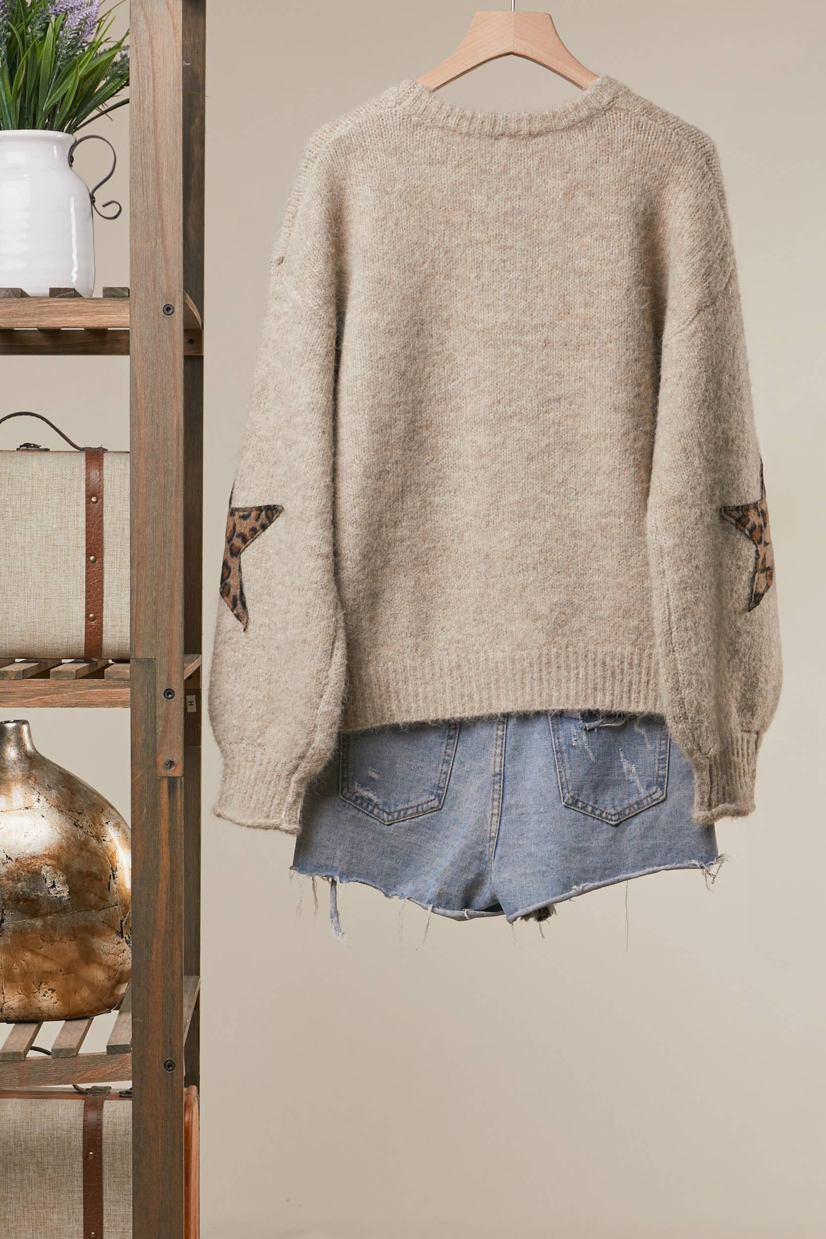 Bold Star Detail Knit Sweater