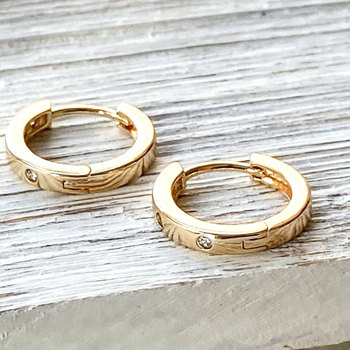 Petite Crystal Huggie Hoop Earrings