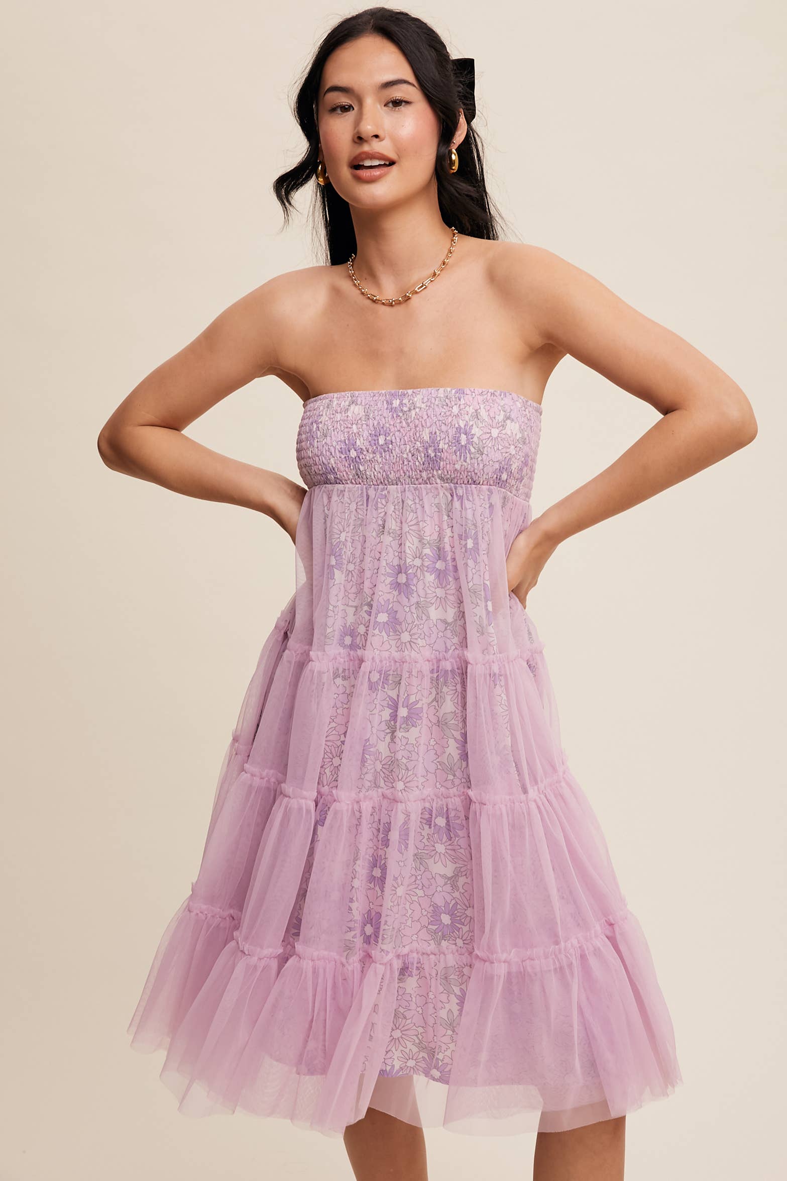Lavender Blooms Convertible Tulle Skirt & Dress
