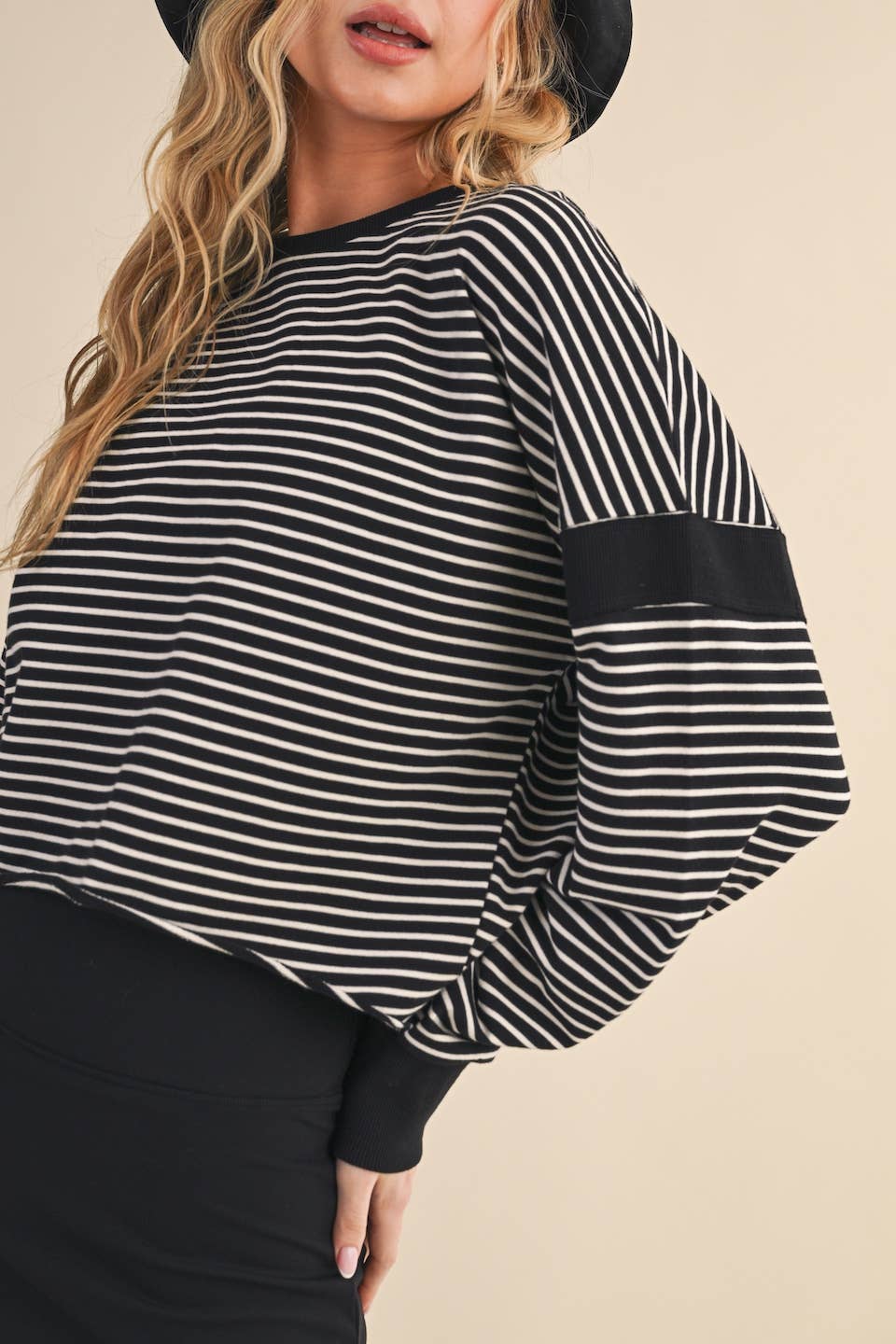 Cutout Stripe Pullover