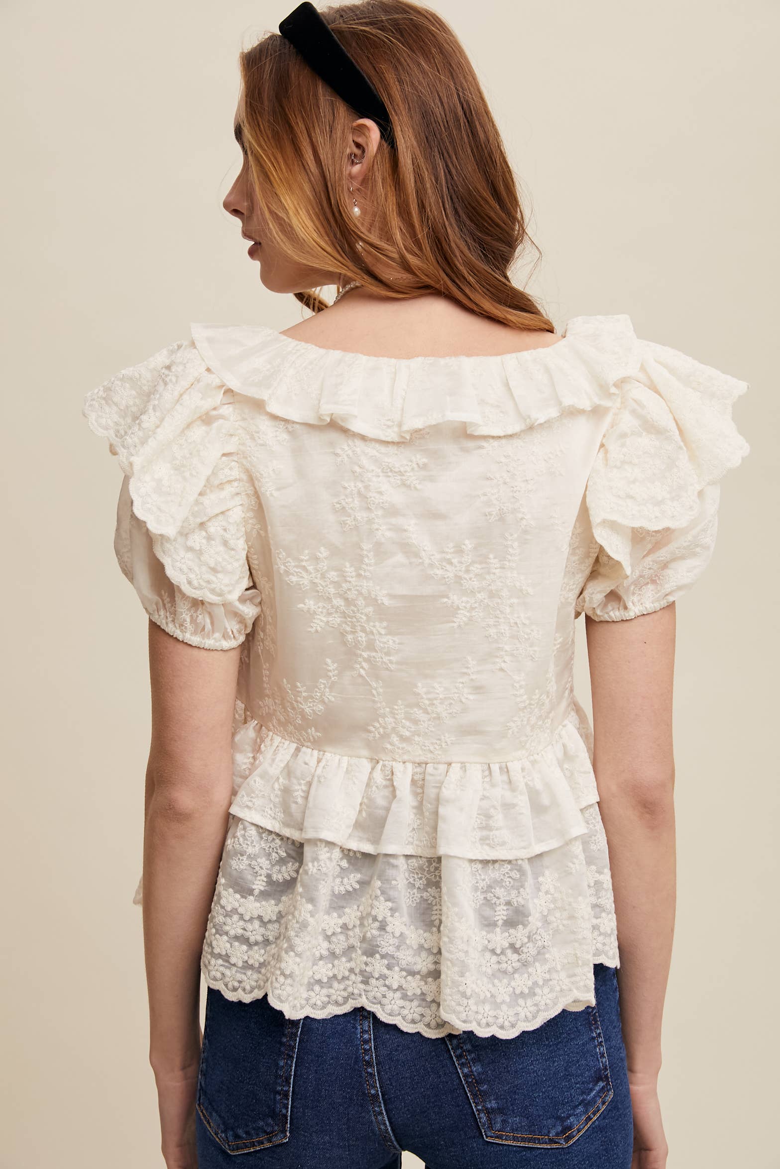 Vintage Ruffle Romance Blouse (Regular $49)