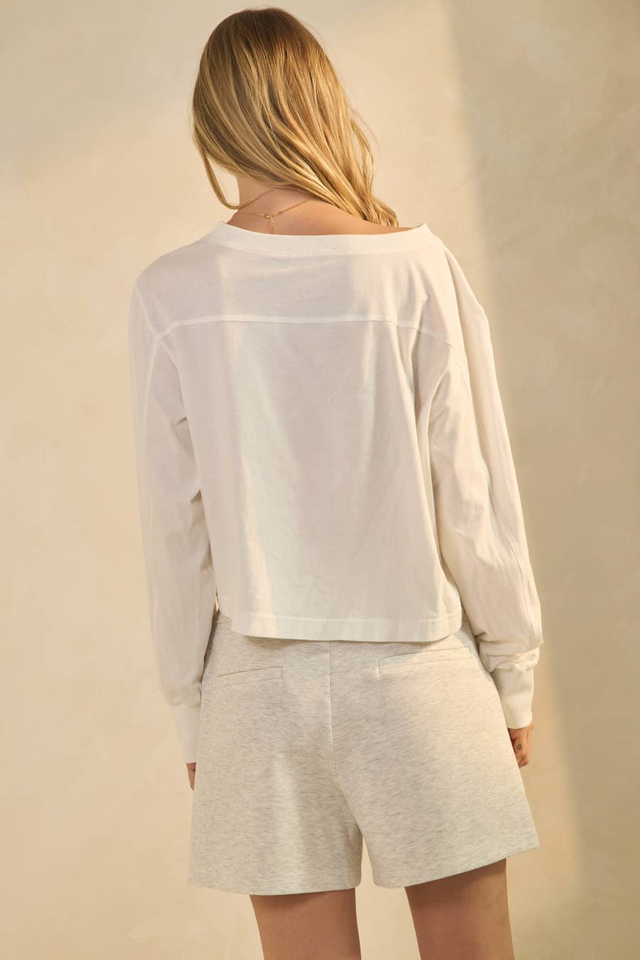 Plus Solid Cropped Oversized Pullover Top