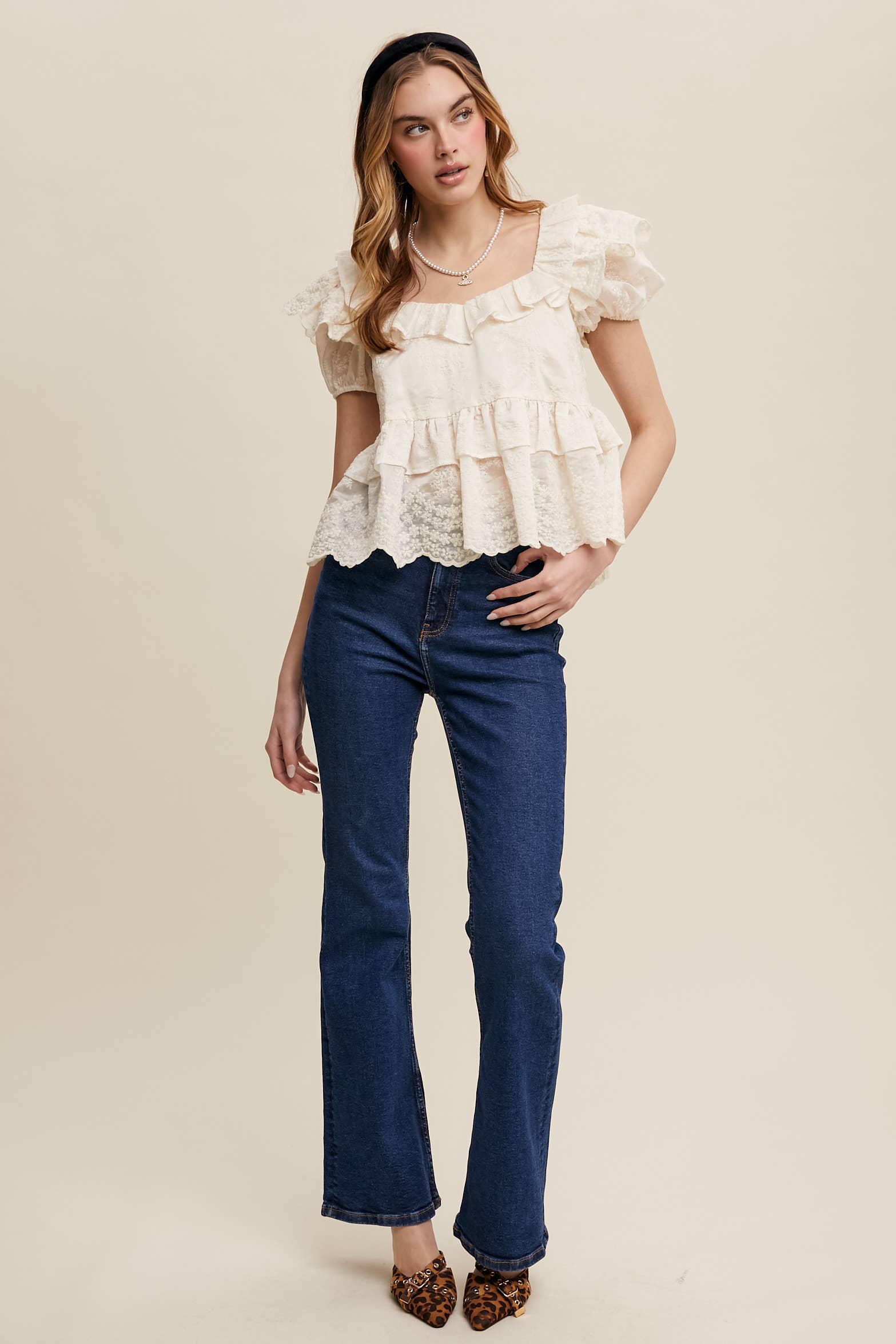 Vintage Ruffle Romance Blouse (Regular $49)