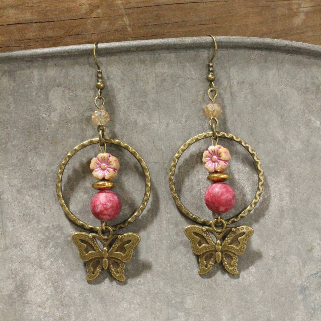 Fly High Butterfly Bling Dangle Earrings