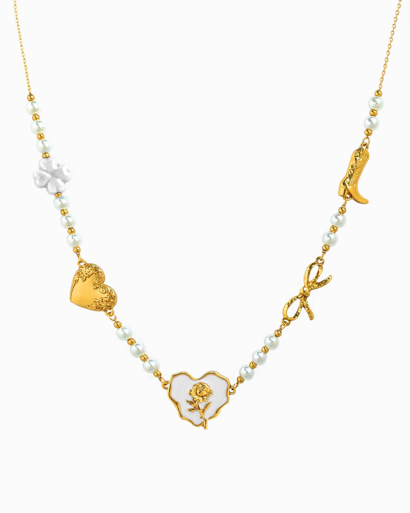 Once Upon a Rose Heart Western Necklace