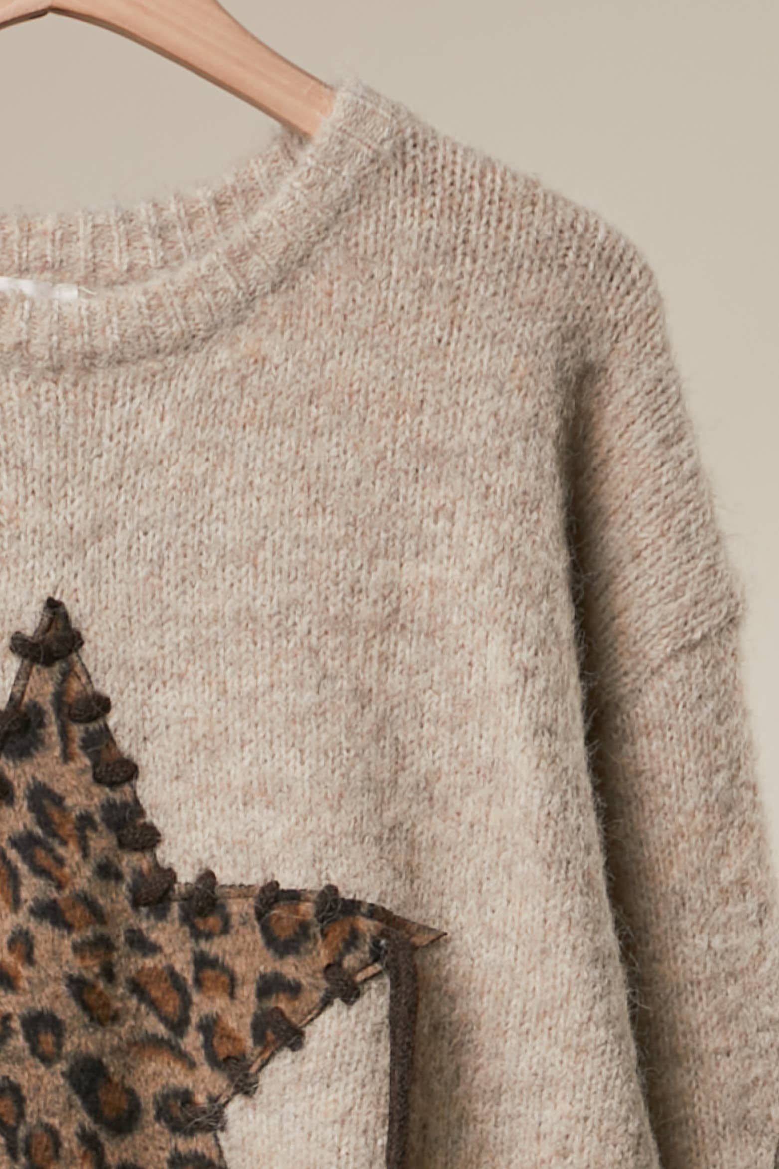 Bold Star Detail Knit Sweater