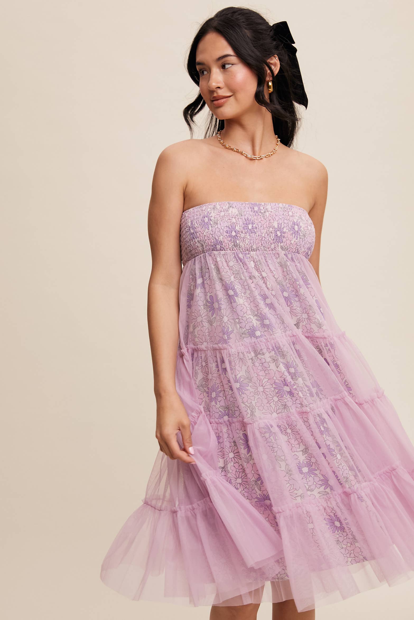 Lavender Blooms Convertible Tulle Skirt & Dress