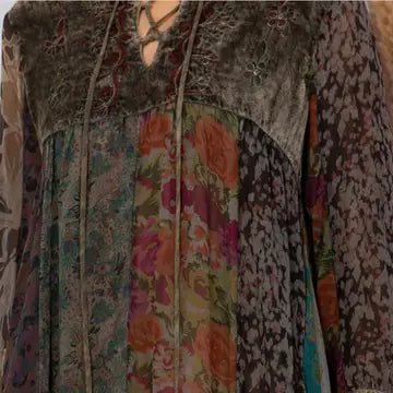 Lizzy Bohemian Patchwork Babydoll Dress