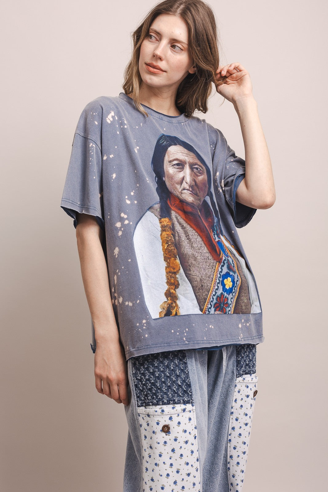 Sitting Bull Native American Print T-shirt