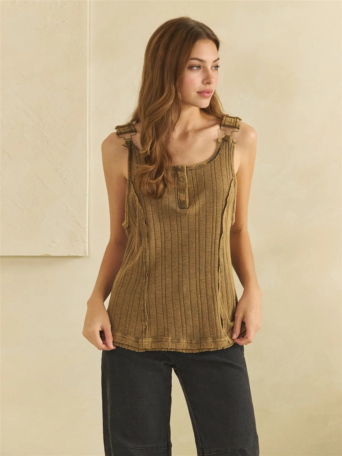 Olive Buckle Up Tank