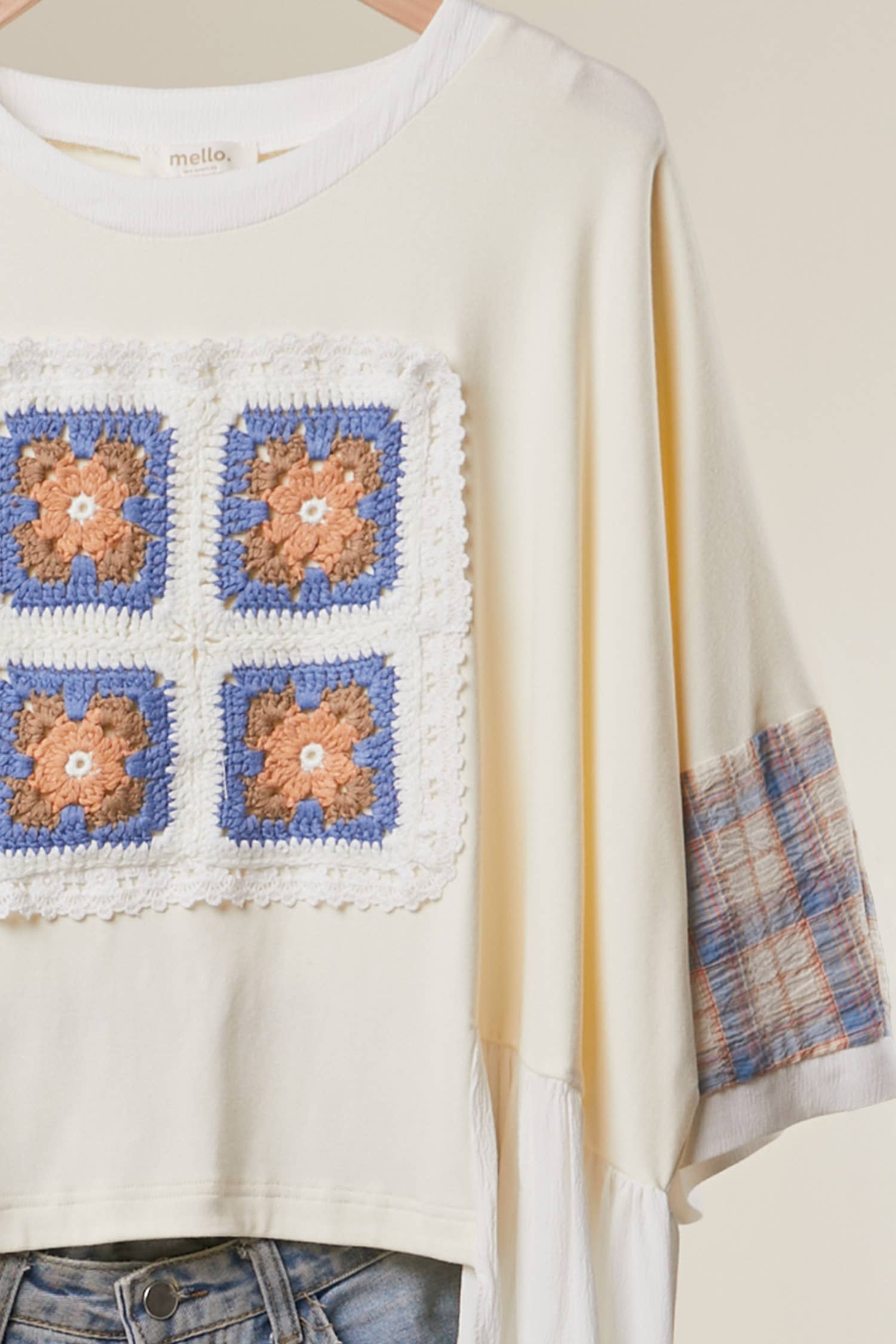 Pearl Patchwork Knit Top