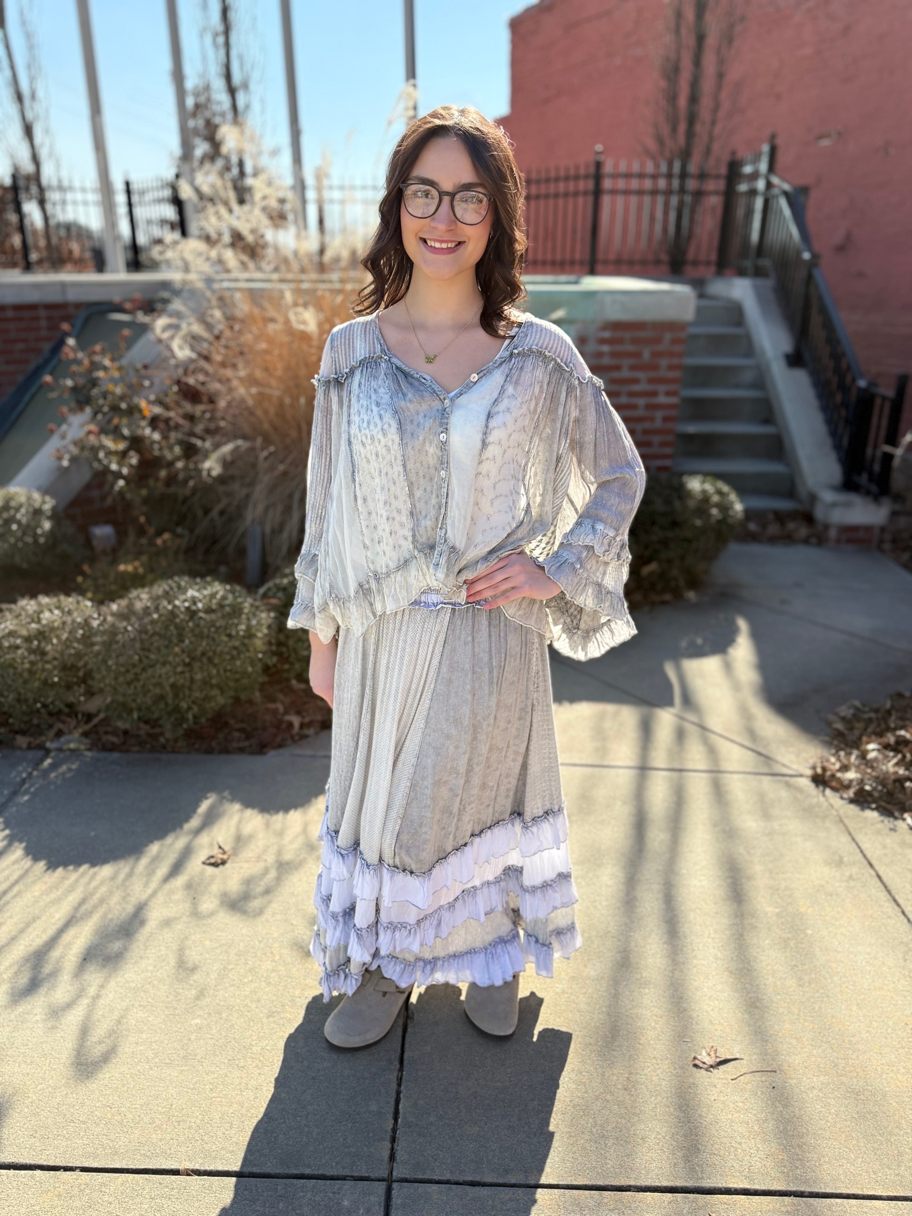 The Reverie Sheer Ruffled Blouse