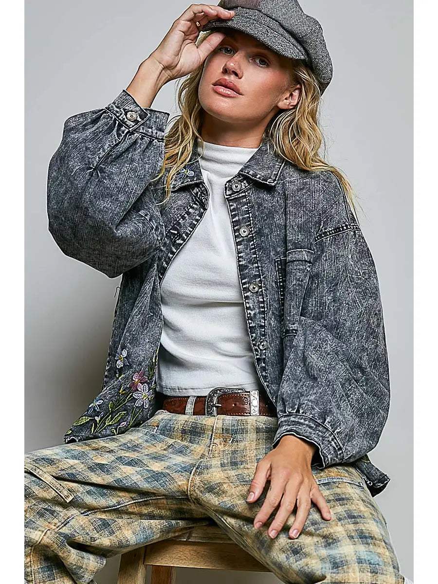 Jesse Embroidered Shirt Jacket