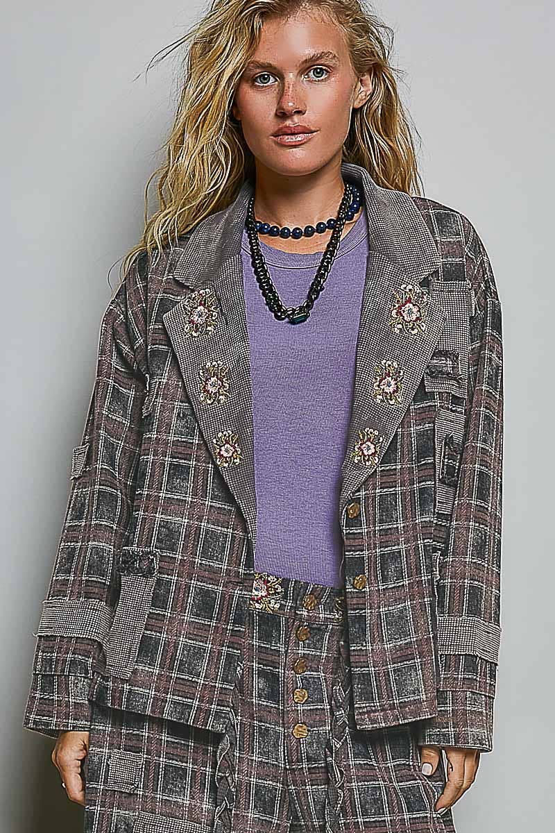 The Celestine Jacket — Olive Plaid