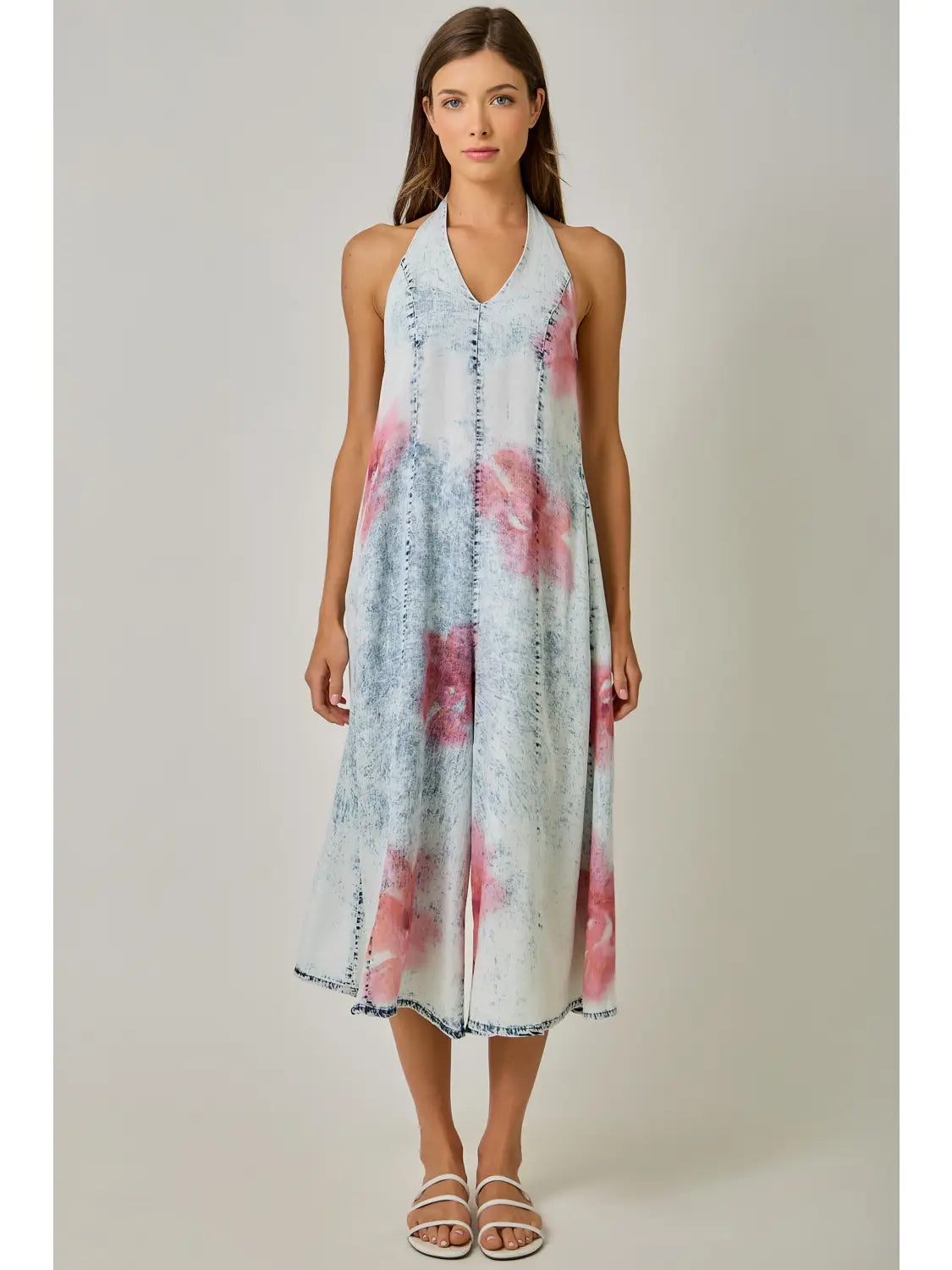 Pink Painted Sky Culotte Jumpsuit
