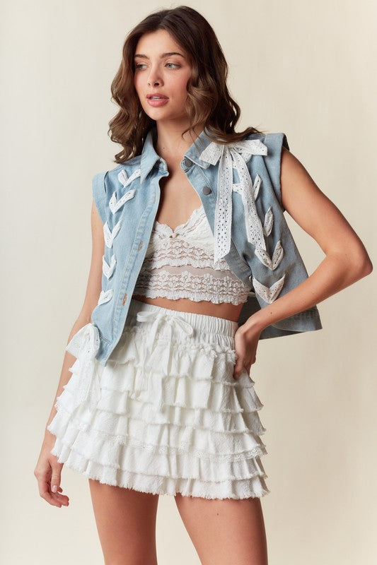 Bluebell Charm Denim Vest