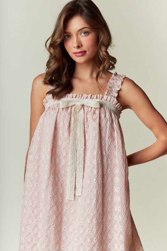 Blushing Bows Babydoll Dress