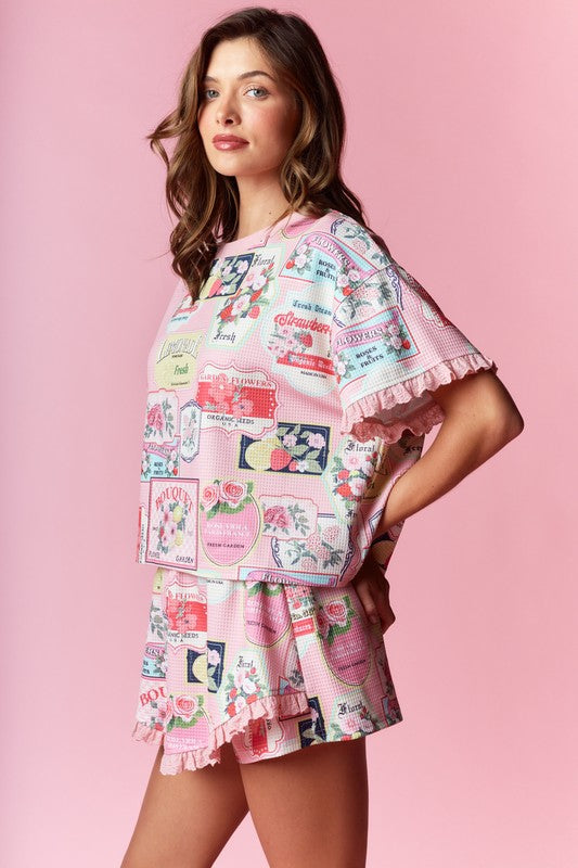 Vintage Label  Love Short Set