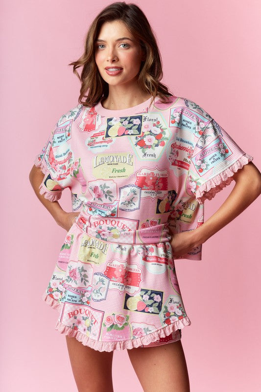 Vintage Label  Love Short Set