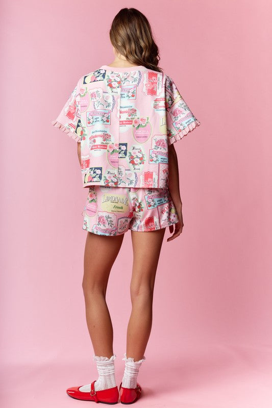 Vintage Label  Love Short Set
